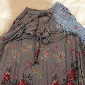 blue floral shorts with skirt attached
